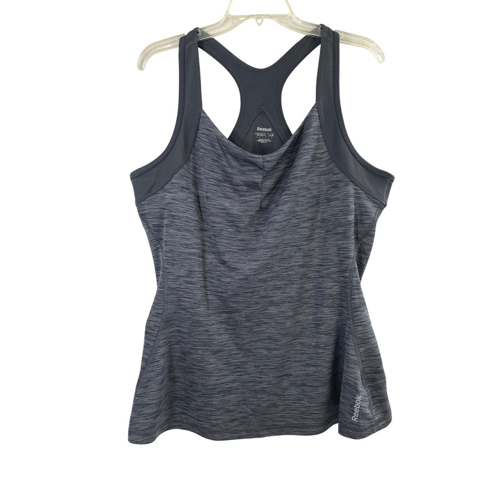 Reebok Womens XXL Tank Top Gray Heathered‎ Workout Sleeveless Exercise Athletic